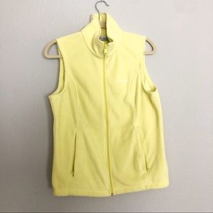 Yellow Columbia Zippered Fleece Vest